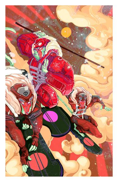 Skysurfing Gang: Red Macaque Art Print